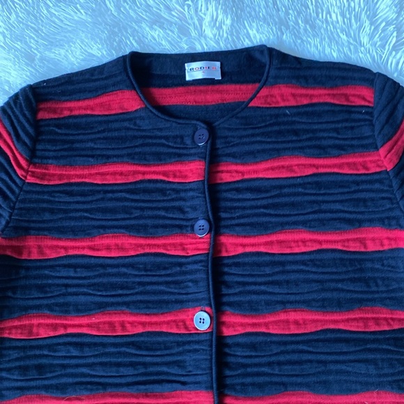 Women’s Rodier ribbed warm horizontal stripes formal casual jacket , size L - Picture 6 of 13